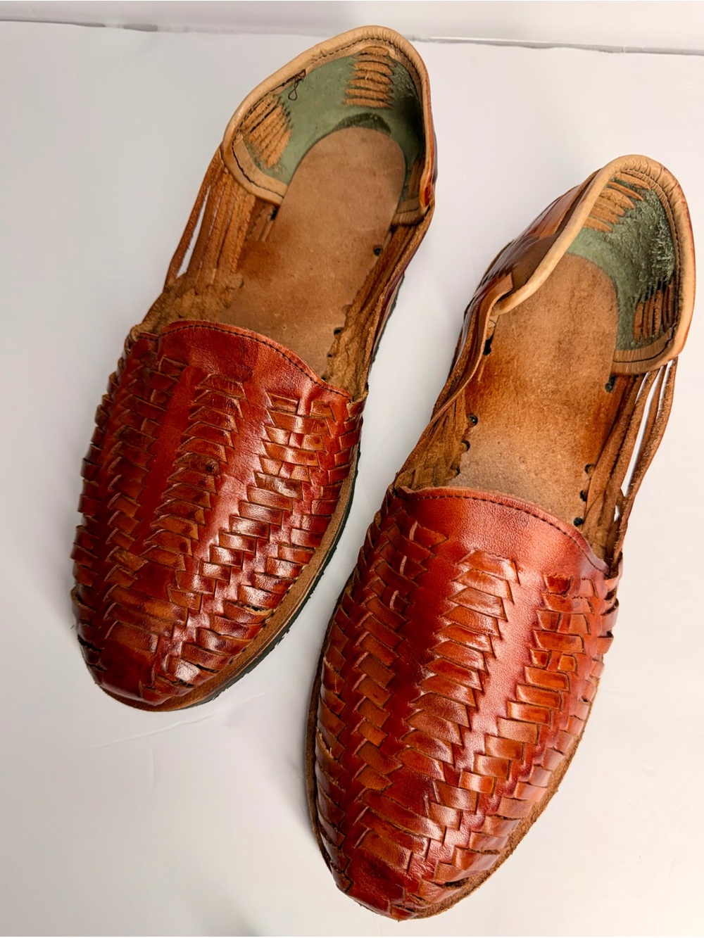 Men's Woven Leather Slip-On Loafers - Brown
